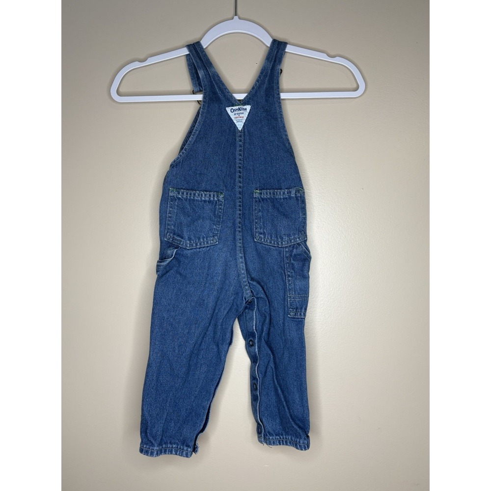 Vintage 90s Made‎ In USA Oshkosh B'Gosh 24M Denim Overalls Vestbak - Picture 3 of 4